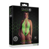 Ouch! Glow Body échancré ouvert à l'entrejambe avec dos nu Vert Fluo